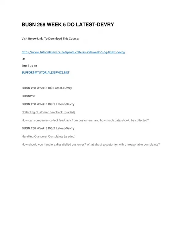 busn 258 week 5 dq latest devry