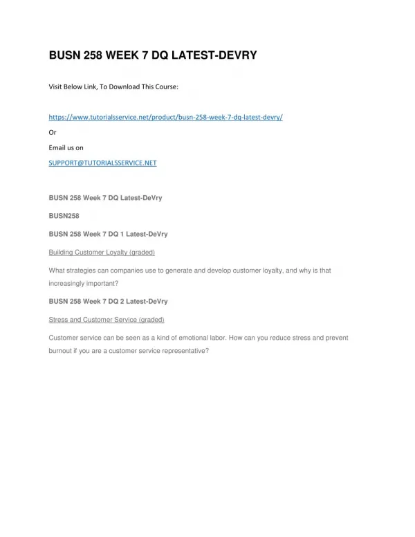 busn 258 week 7 dq latest devry