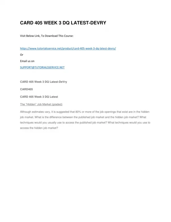 card 405 week 3 dq latest devry