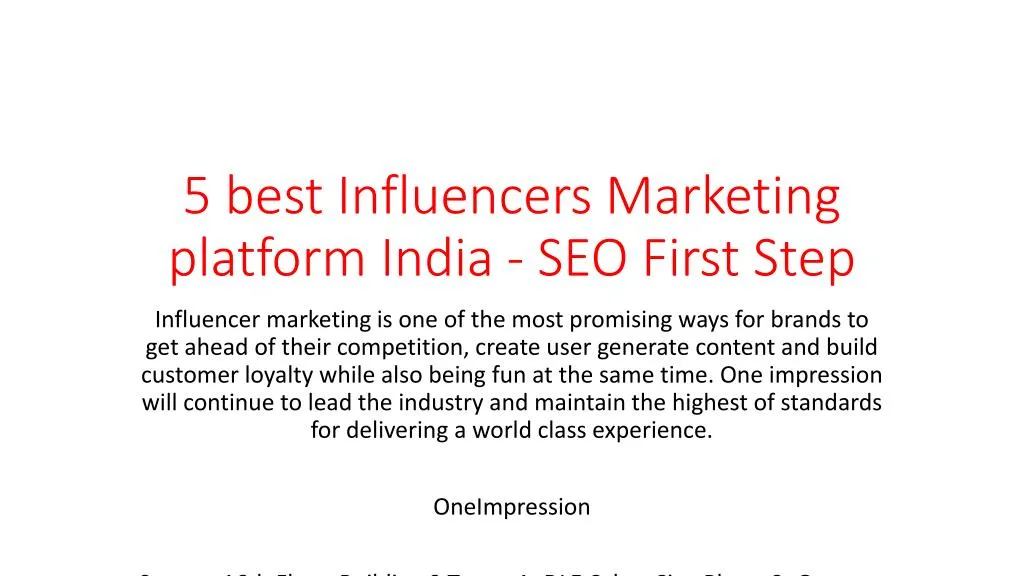 5 best influencers marketing platform india seo first step