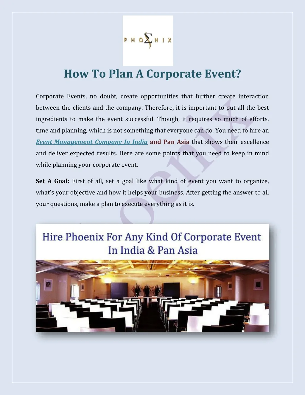 how to plan a corporate event