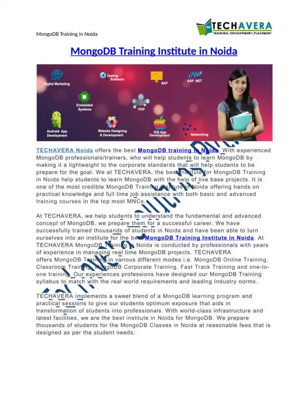 MongoDB Training in Noida