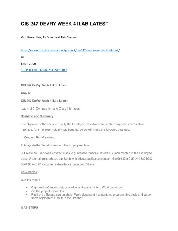 cis 247 devry week 4 ilab latest
