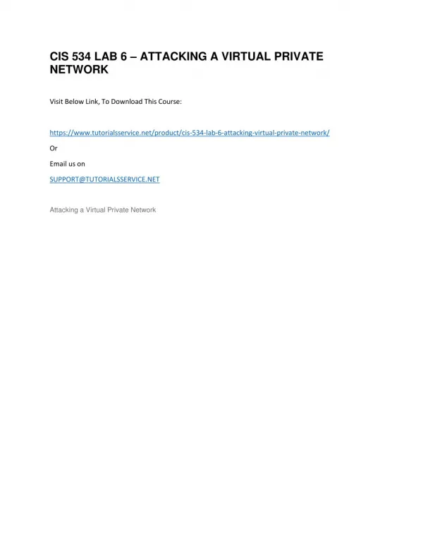 cis 534 lab 6 attacking a virtual private network
