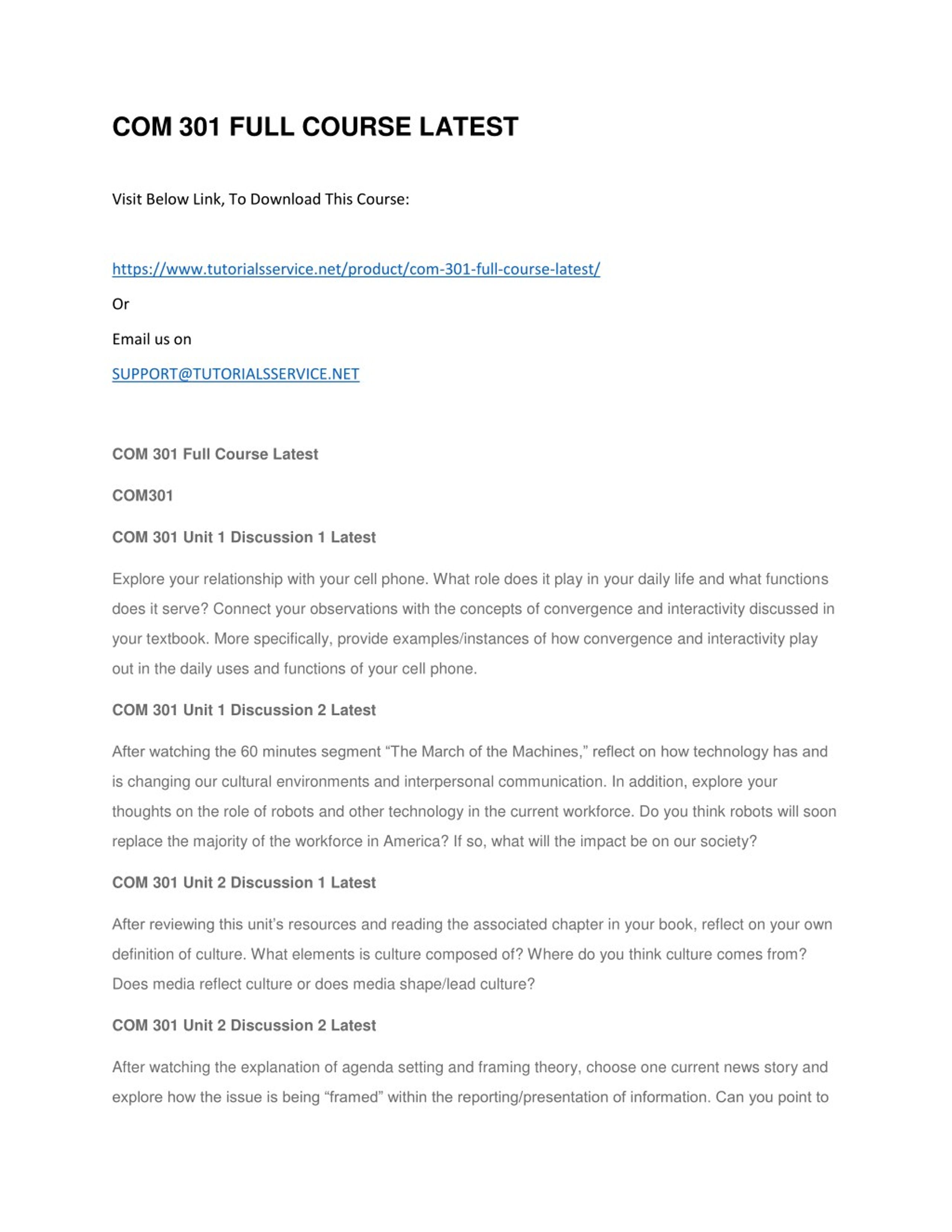 PPT - COM 301 FULL COURSE LATEST PowerPoint Presentation, free download ...