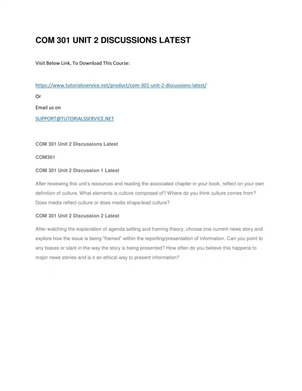 com 301 unit 2 discussions latest