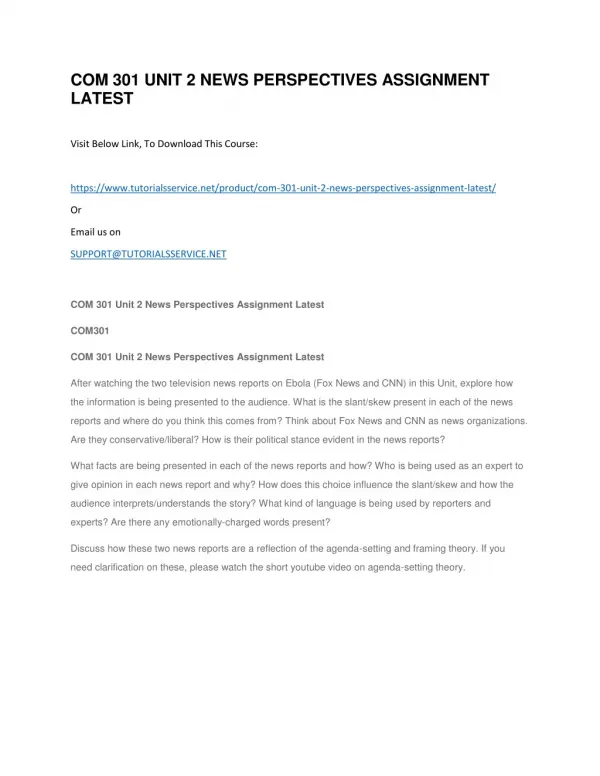 com 301 unit 2 news perspectives assignment latest
