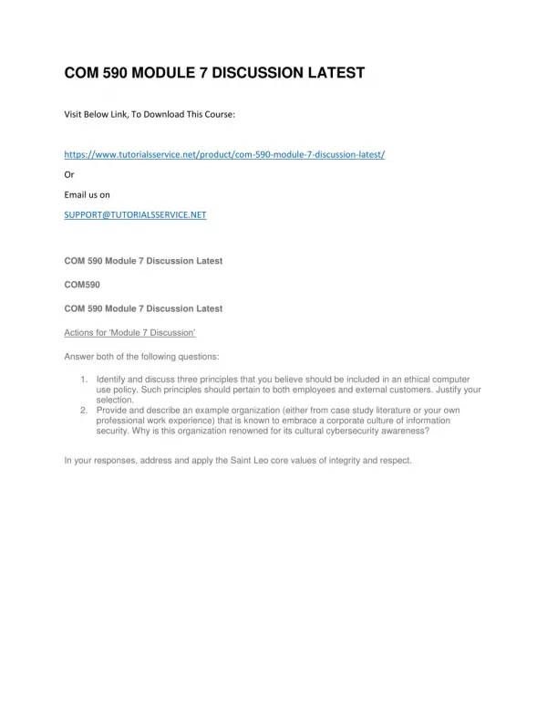 com 590 module 7 discussion latest