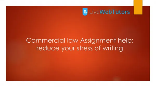 Commercial law Assignment help: reduce your stress of writing