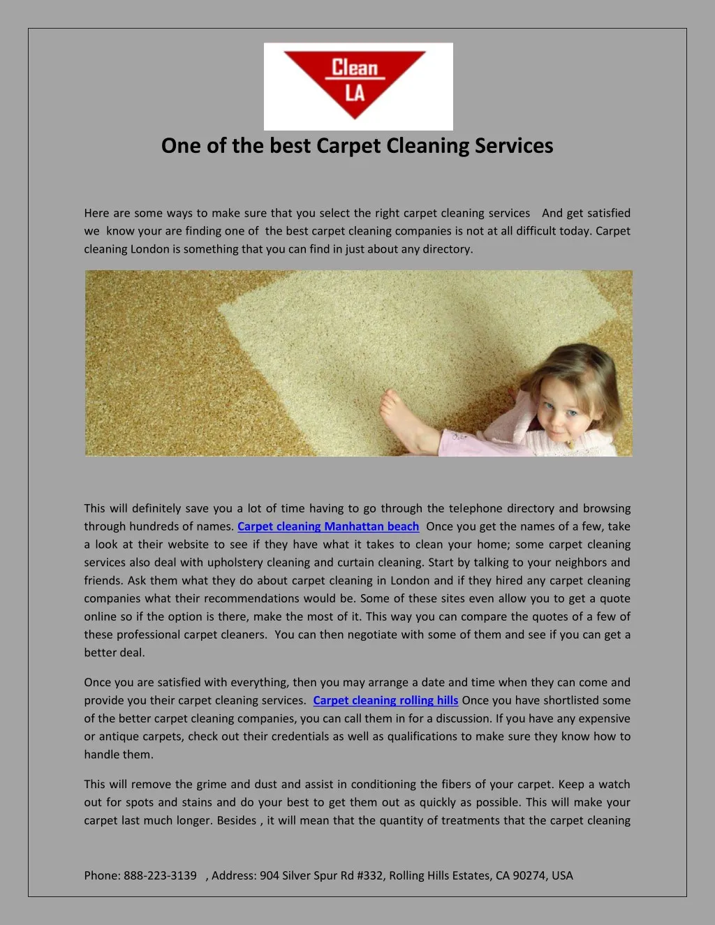 one of the best carpet cleaning services