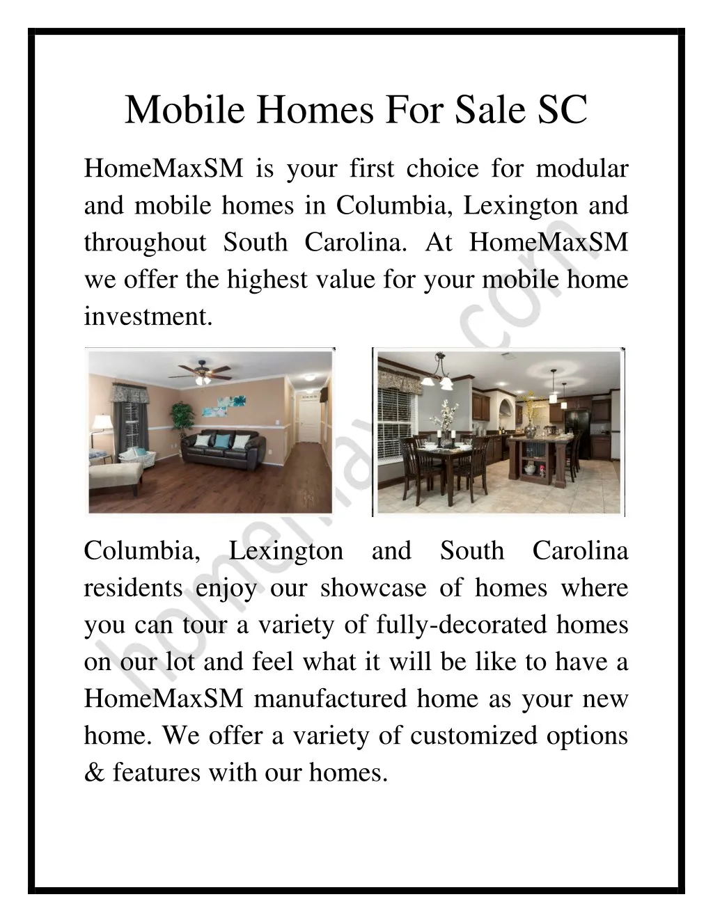 mobile homes for sale sc