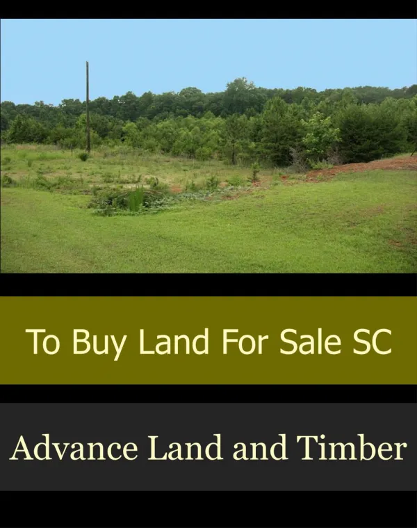 To Buy Land For Sale SC