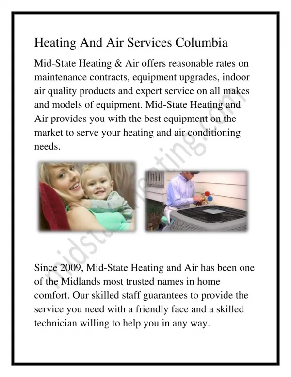 Heating And Air Services Columbia