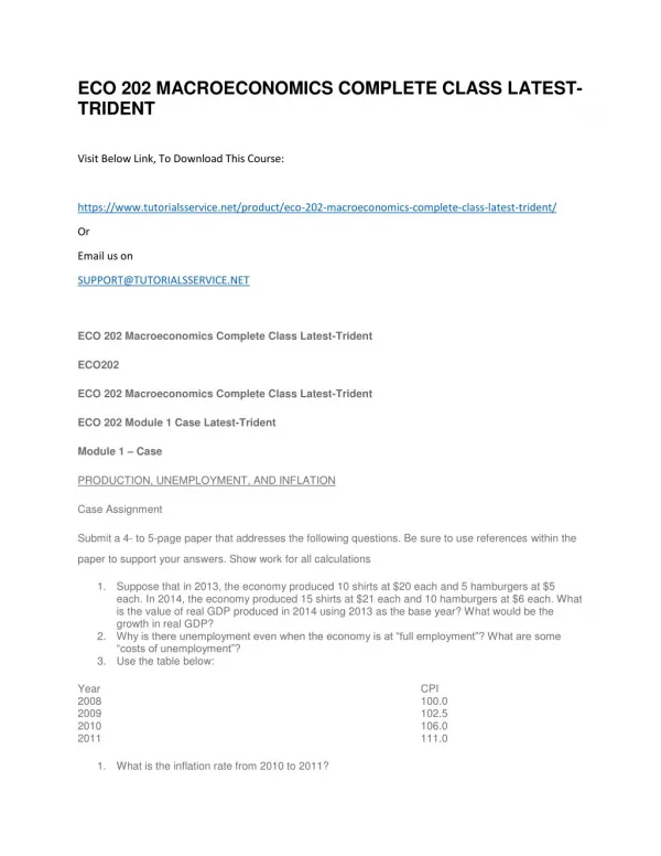 eco 202 macroeconomics complete class latest