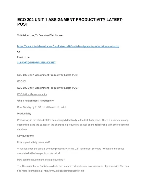 eco 202 unit 1 assignment productivity latest post