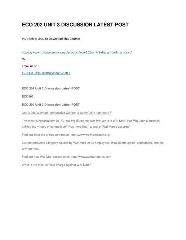 eco 202 unit 3 discussion latest post