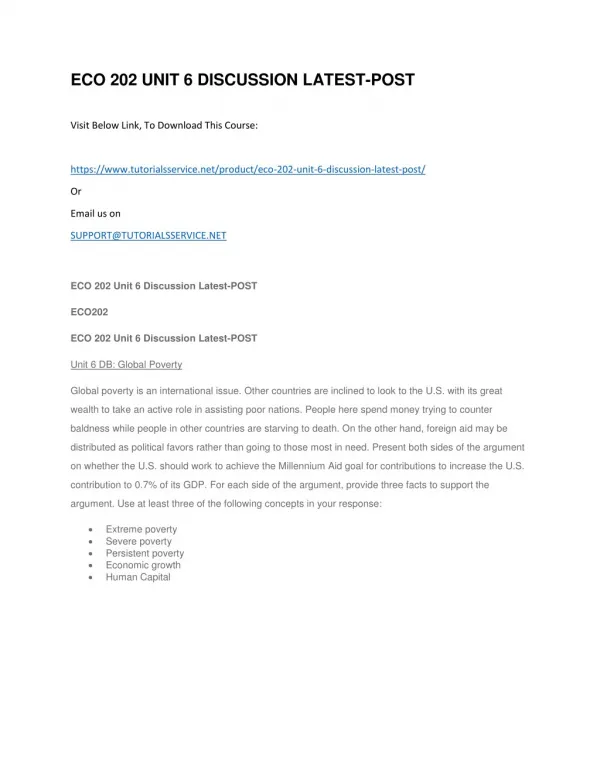 eco 202 unit 6 discussion latest post