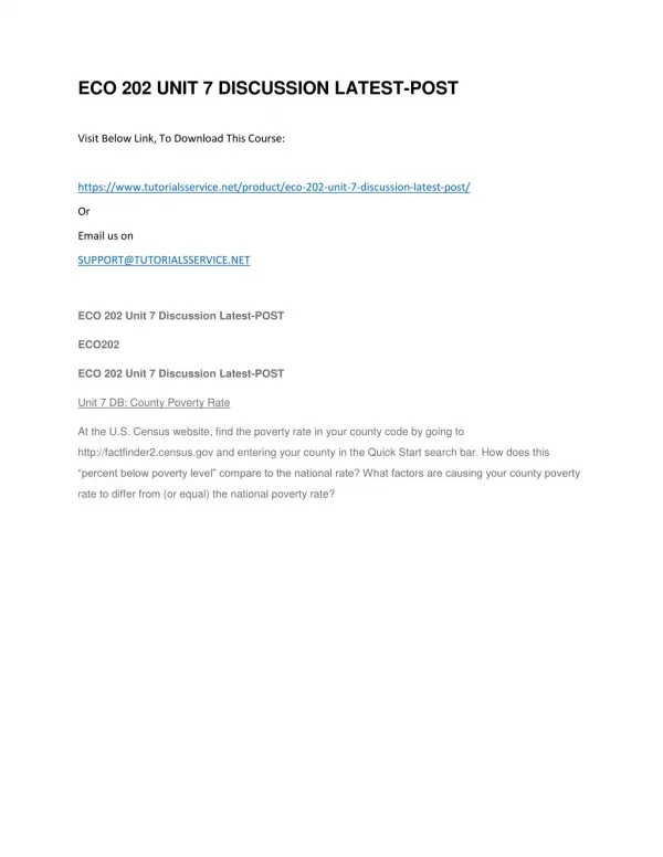 eco 202 unit 7 discussion latest post