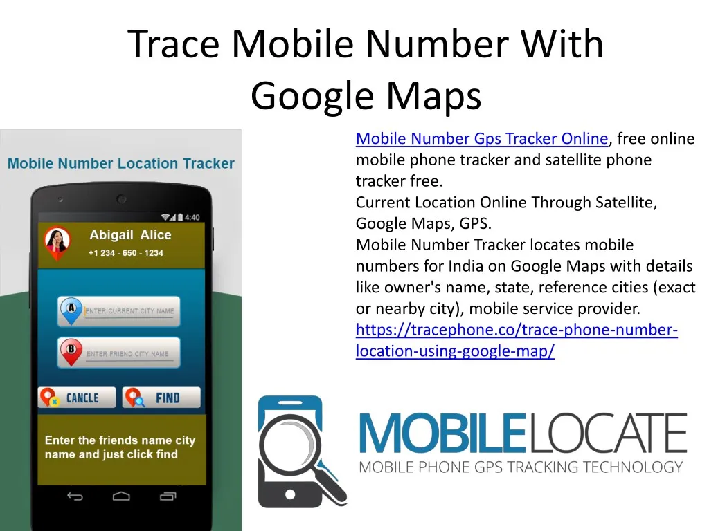 trace mobile number with google maps