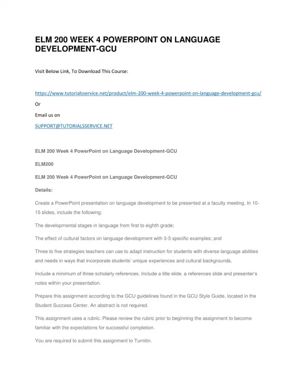 elm 200 week 4 powerpoint on language development