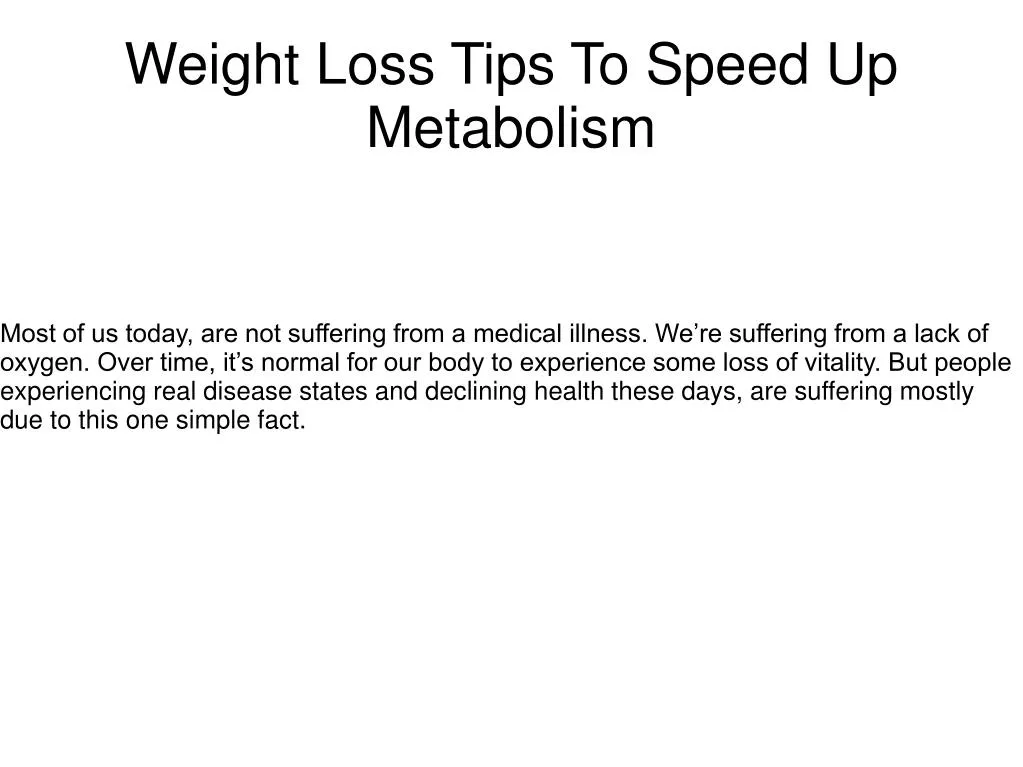 weight loss tips to speed up metabolism
