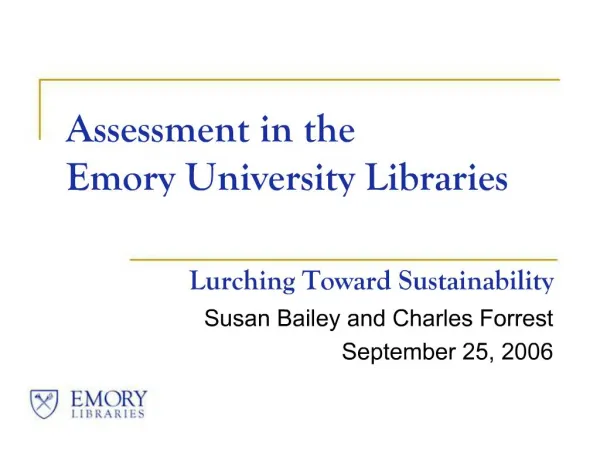 Assessment in the Emory University Libraries