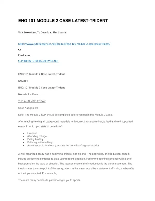 eng 101 module 2 case latest trident