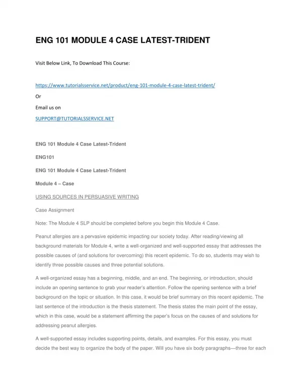 eng 101 module 4 case latest trident