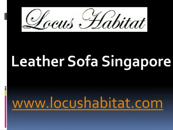 Leather Sofa Singapore - www.locushabitat.com