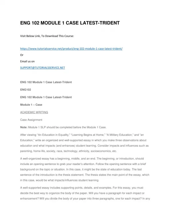 eng 102 module 1 case latest trident