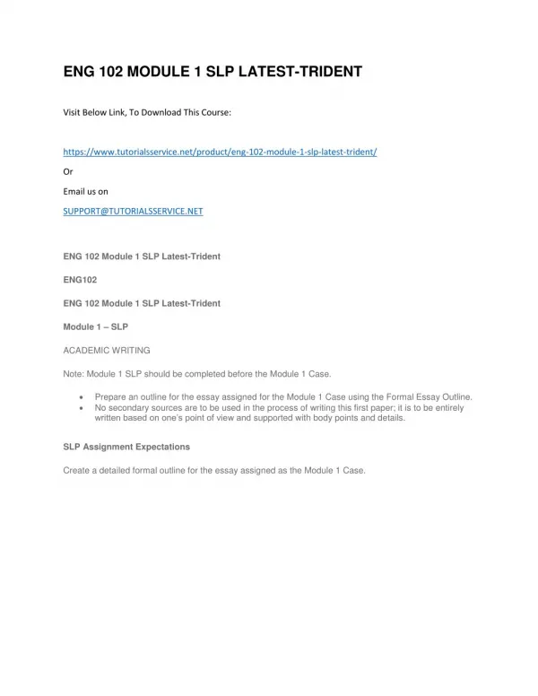 eng 102 module 1 slp latest trident