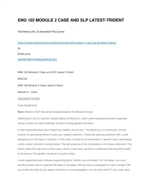 eng 102 module 2 case and slp latest trident