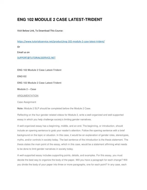 eng 102 module 2 case latest trident