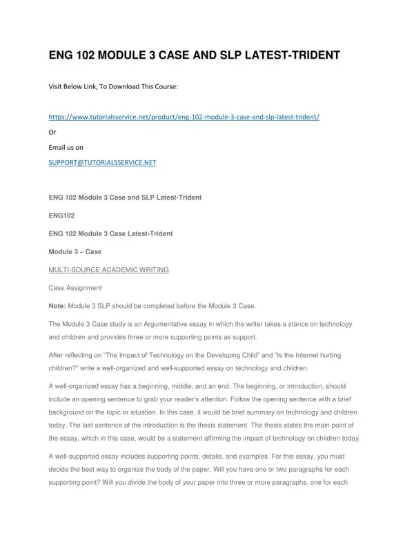 eng 102 module 3 case and slp latest trident