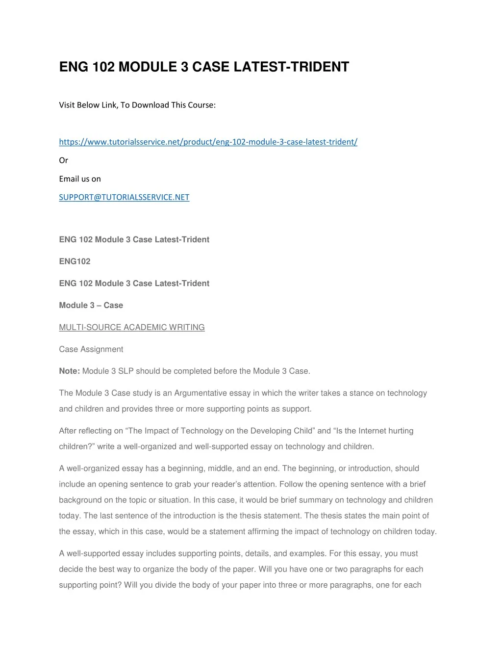 eng 102 module 3 case latest trident