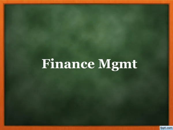 finance mgmt