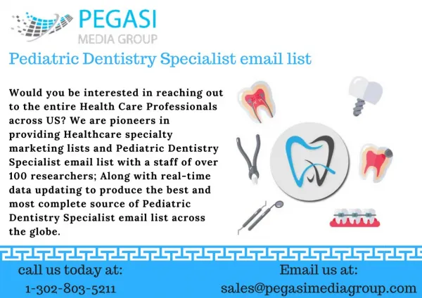 Pediatric Dentistry Specialist Email List in USA/UK/CANADA