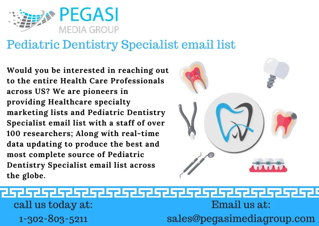pediatric dentistry specialist email list
