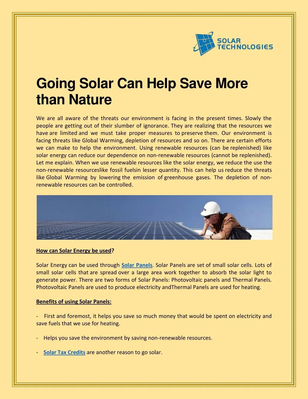 going solar can help save more than nature