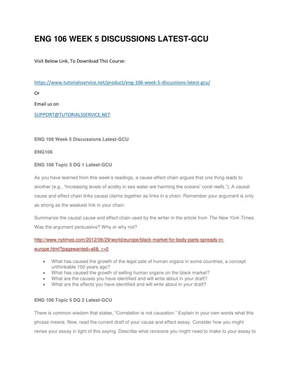 eng 106 week 5 discussions latest gcu