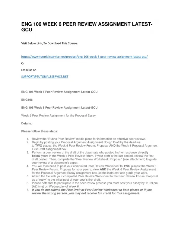 eng 106 week 6 peer review assignment latest gcu