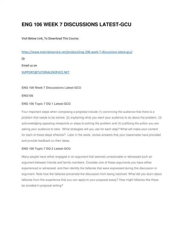 eng 106 week 7 discussions latest gcu
