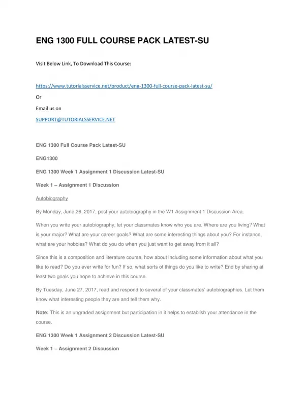 eng 1300 full course pack latest su