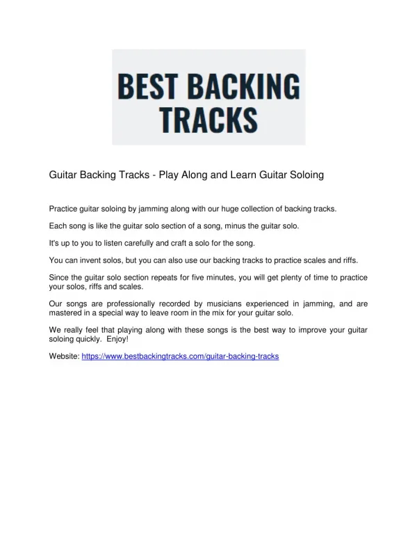 Backing Tracks For Guitar