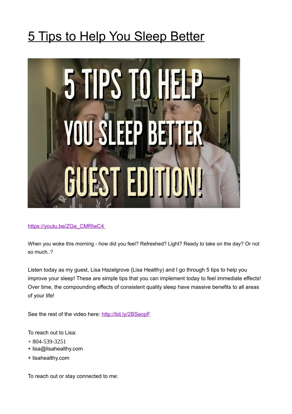 5 tips to help you sleep better
