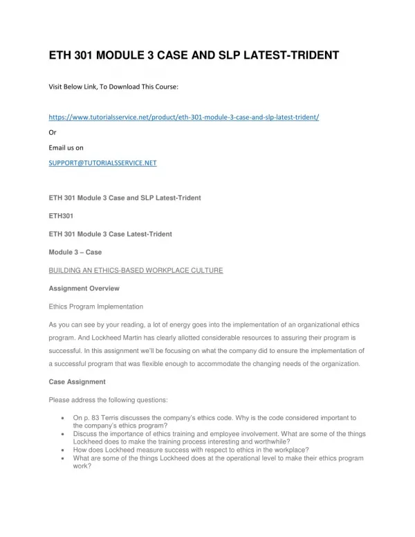 eth 301 module 3 case and slp latest trident