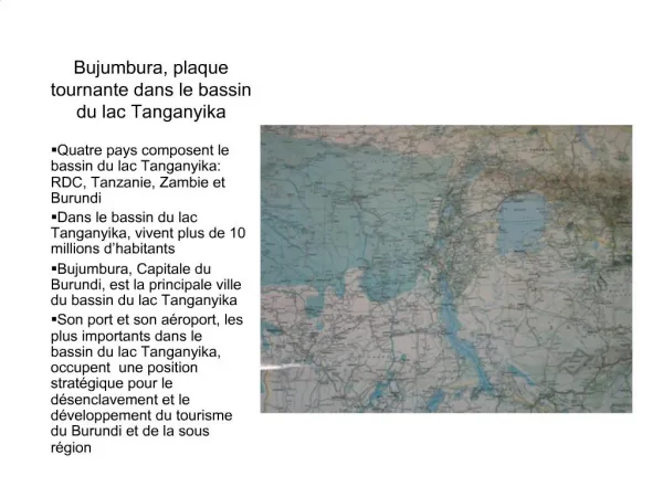 Bujumbura, plaque tournante dans le bassin du lac Tanganyika