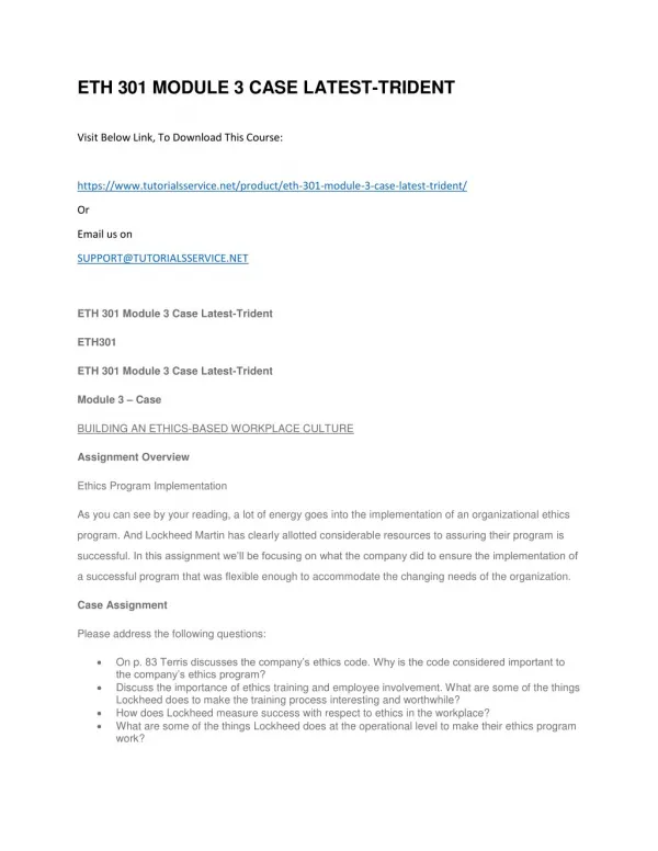 eth 301 module 3 case latest trident