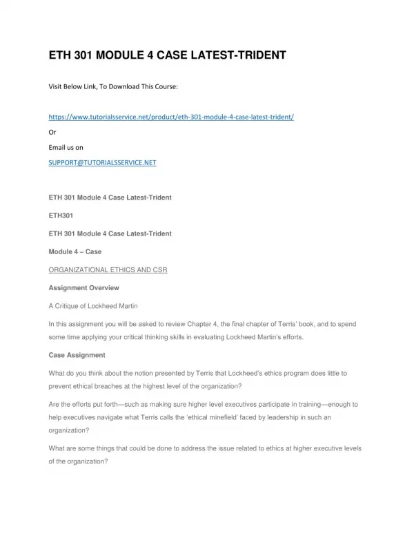 eth 301 module 4 case latest trident