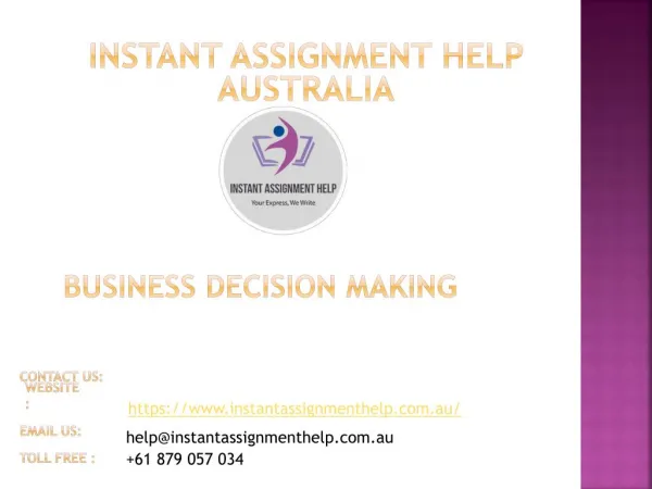 Sample PPT on Business Decision Making